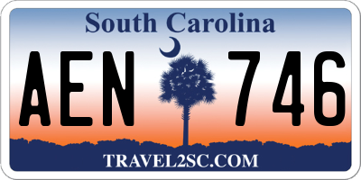 SC license plate AEN746