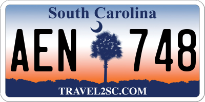 SC license plate AEN748