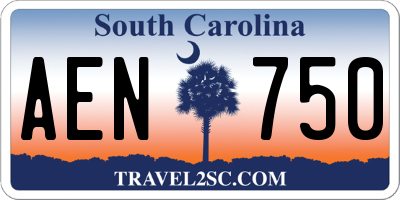 SC license plate AEN750