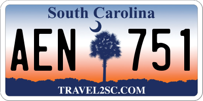 SC license plate AEN751