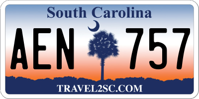 SC license plate AEN757