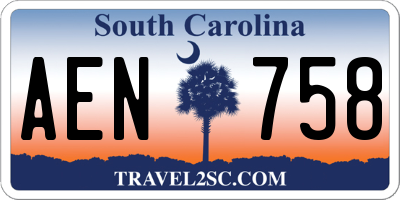 SC license plate AEN758