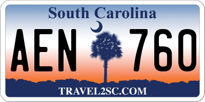 SC license plate AEN760