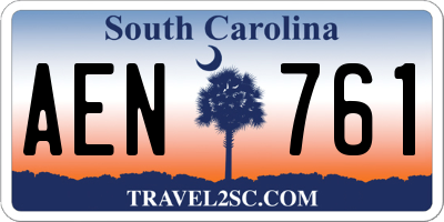 SC license plate AEN761