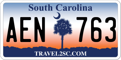 SC license plate AEN763