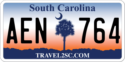 SC license plate AEN764