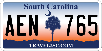 SC license plate AEN765