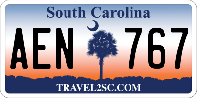 SC license plate AEN767