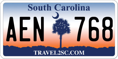 SC license plate AEN768