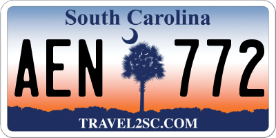 SC license plate AEN772