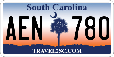 SC license plate AEN780