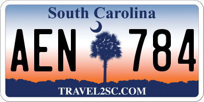SC license plate AEN784