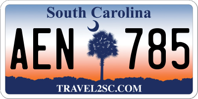 SC license plate AEN785