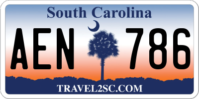 SC license plate AEN786