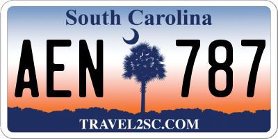 SC license plate AEN787