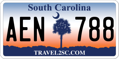 SC license plate AEN788