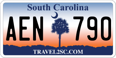 SC license plate AEN790