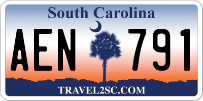 SC license plate AEN791