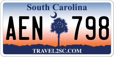 SC license plate AEN798