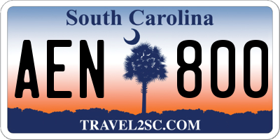 SC license plate AEN800