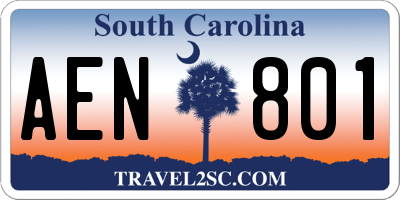 SC license plate AEN801