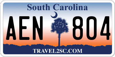 SC license plate AEN804