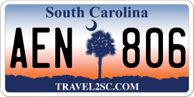 SC license plate AEN806