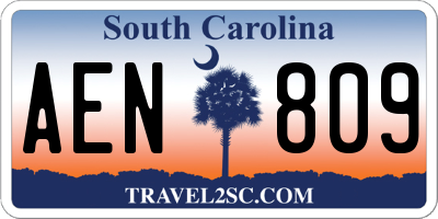 SC license plate AEN809