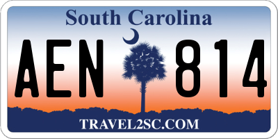 SC license plate AEN814