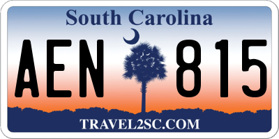 SC license plate AEN815