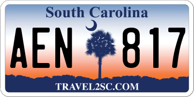 SC license plate AEN817