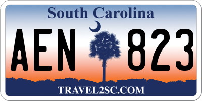SC license plate AEN823