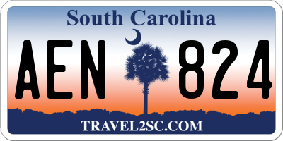SC license plate AEN824