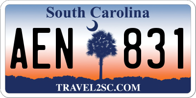 SC license plate AEN831