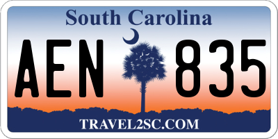 SC license plate AEN835