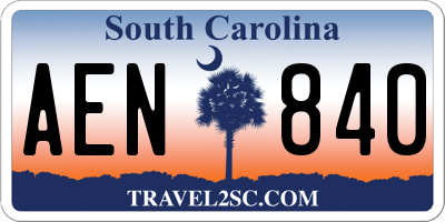 SC license plate AEN840