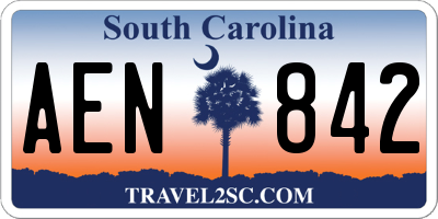 SC license plate AEN842