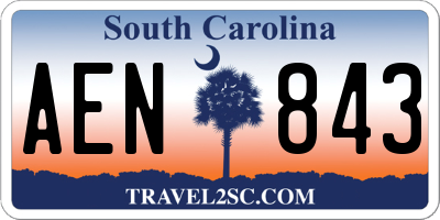 SC license plate AEN843