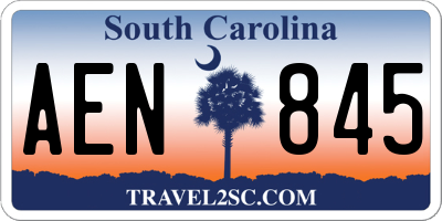 SC license plate AEN845