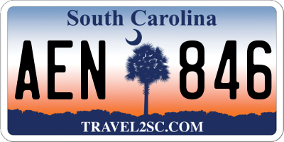 SC license plate AEN846