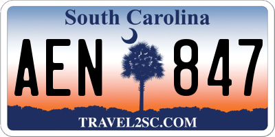 SC license plate AEN847