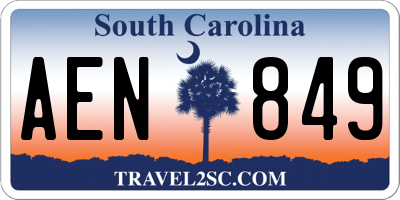 SC license plate AEN849