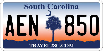 SC license plate AEN850
