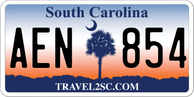 SC license plate AEN854
