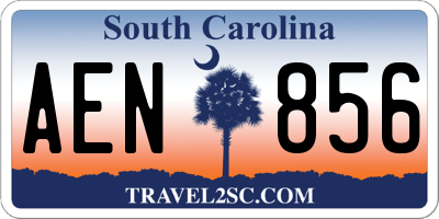 SC license plate AEN856