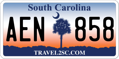 SC license plate AEN858