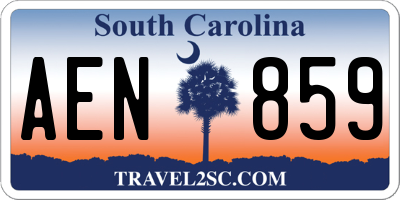 SC license plate AEN859