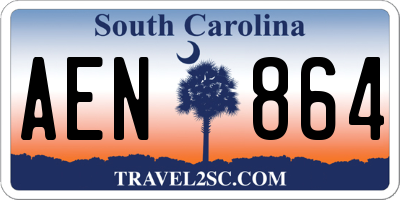 SC license plate AEN864
