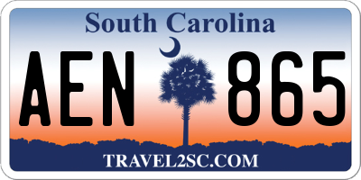SC license plate AEN865