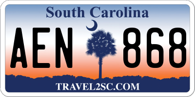 SC license plate AEN868